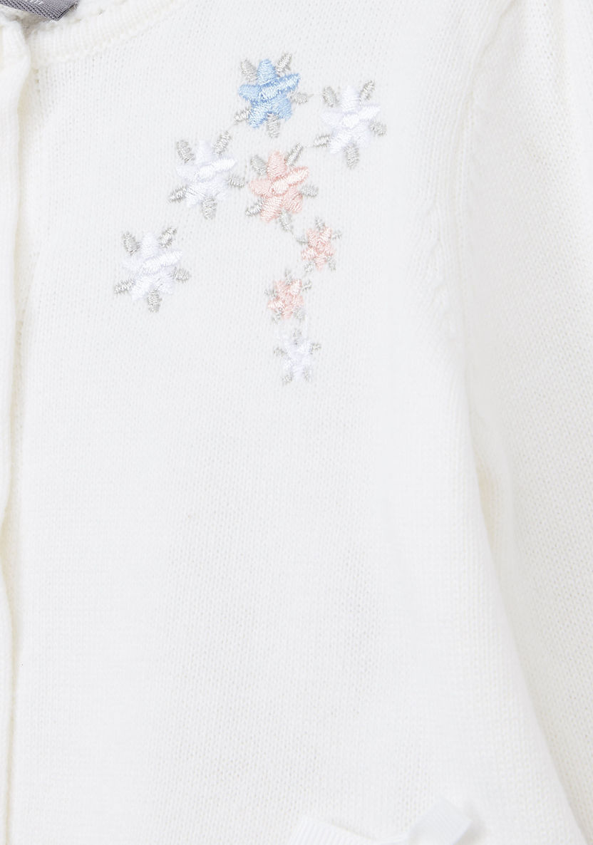 Giggles Flower Embroidered Cropped Cardigan-Sweaters and Cardigans-image-1