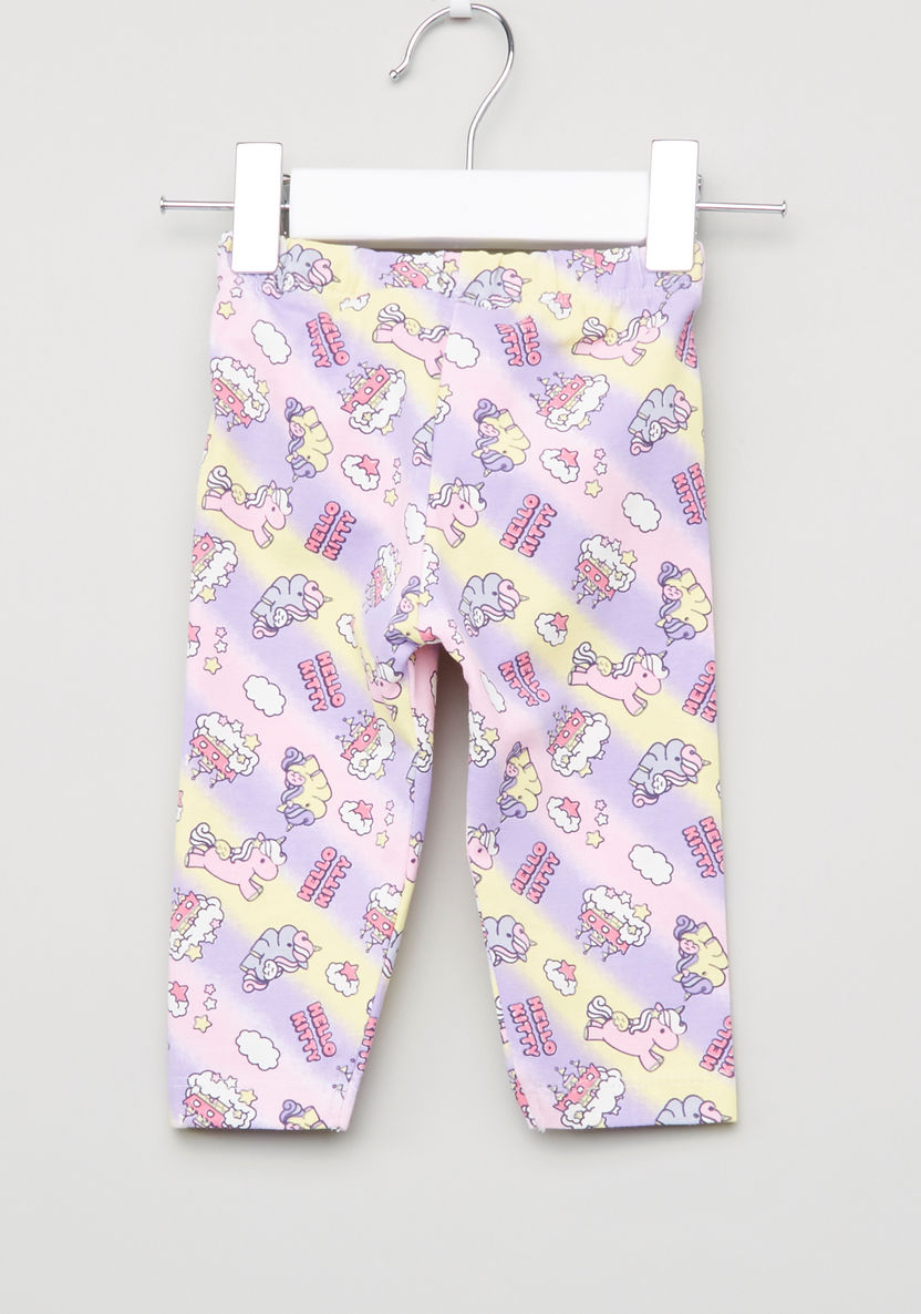 Hello Kitty Printed Leggings with Elasticised Waistband - Set of 2-Leggings-image-5