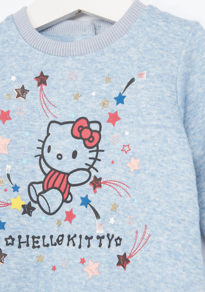 Hello Kitty Printed Sweatshirt and Pyjama Set-Clothes Sets-image-2