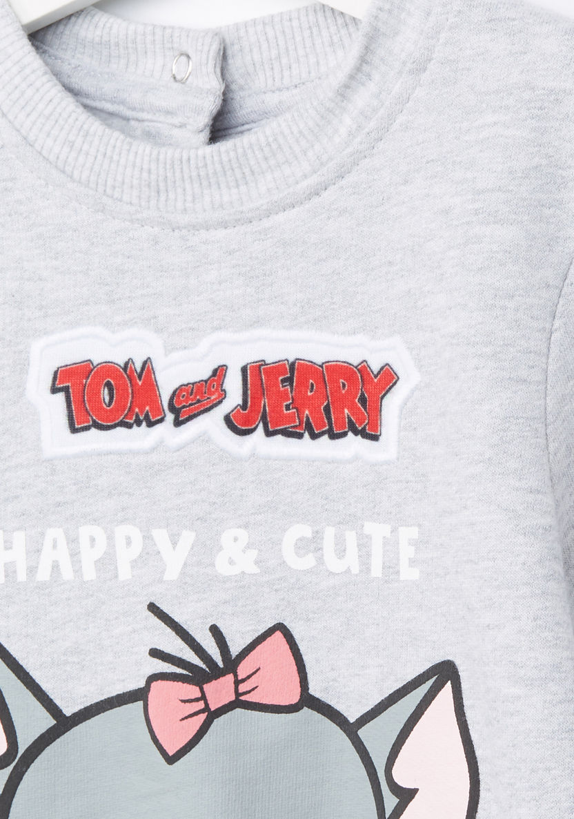 Tom and Jerry Printed Round Neck Long Sleeves Pullover-Sweaters and Cardigans-image-1