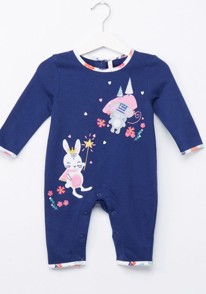 Juniors Bunny Graphic Brushed Terry Romper and Bib-Rompers%2C Dungarees and Jumpsuits-image-1