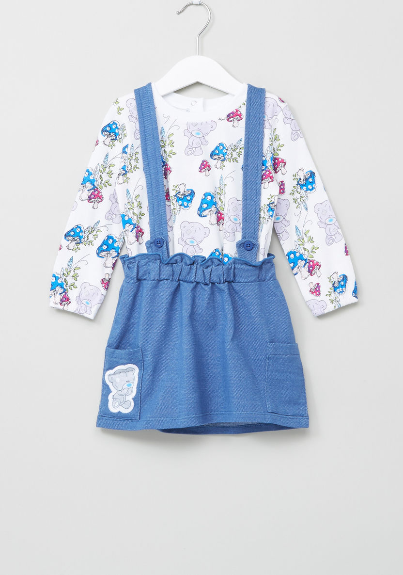 Tiny Tatty Teddy Printed Top with Pocket Detail Pinafore-Clothes Sets-image-0