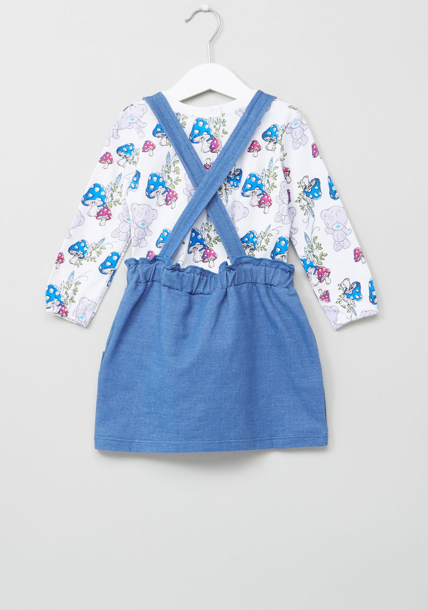 Tiny Tatty Teddy Printed Top with Pocket Detail Pinafore-Clothes Sets-image-2