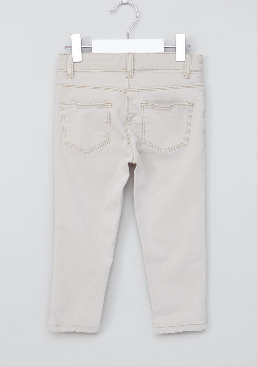 Juniors Full Length Pants with Button Closure and  Pocket Detail-Pants-image-2