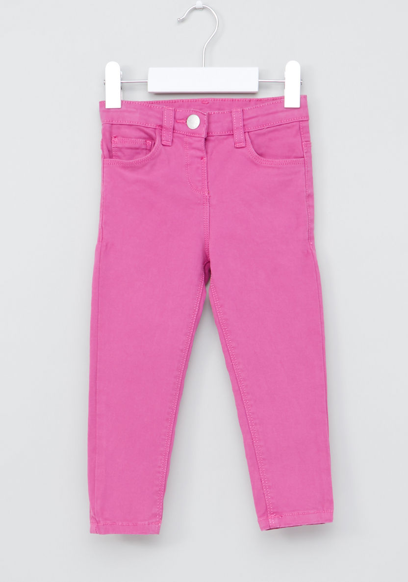 Juniors Full Length Pants with Button Closure and  Pocket Detail-Pants-image-0