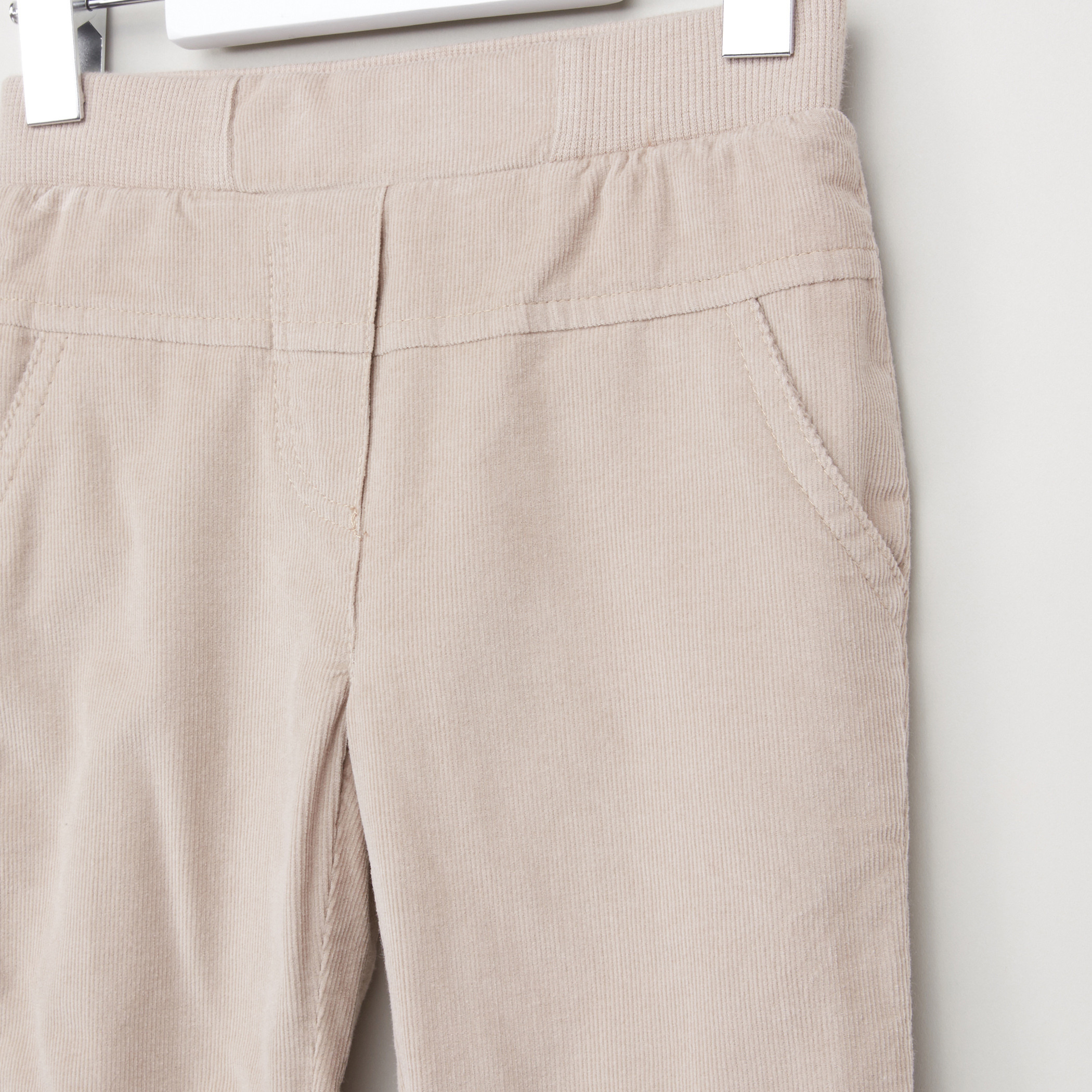 Juniors Ribbed Pants with Elasticised Waistband and Pocket Detail-baby-girls-clothing-bottoms-trousers-image-2