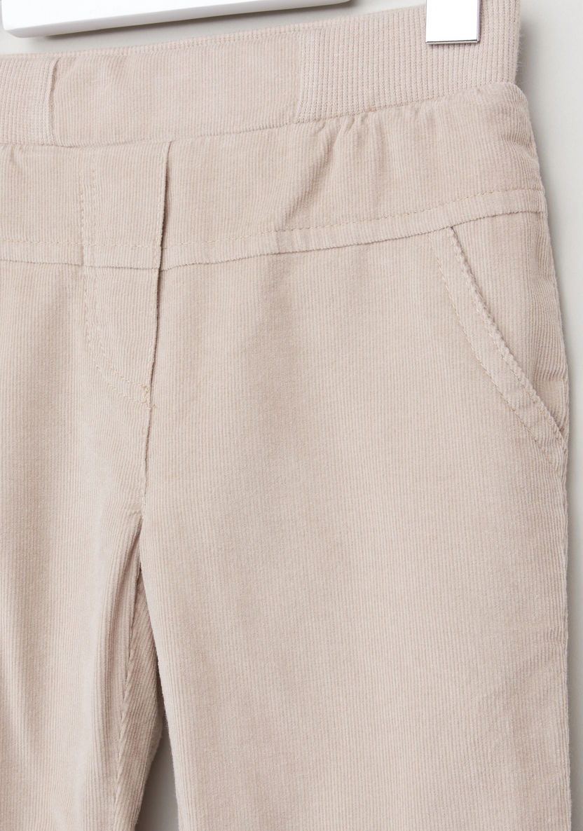 Juniors Ribbed Pants with Elasticised Waistband and Pocket Detail-Pants-image-1