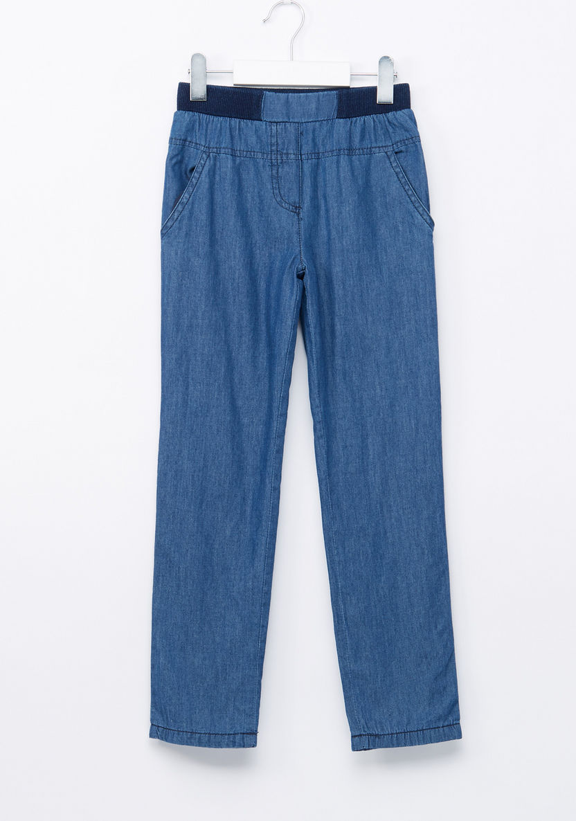 Juniors Textured Pants with Pocket Detail-Pants-image-0
