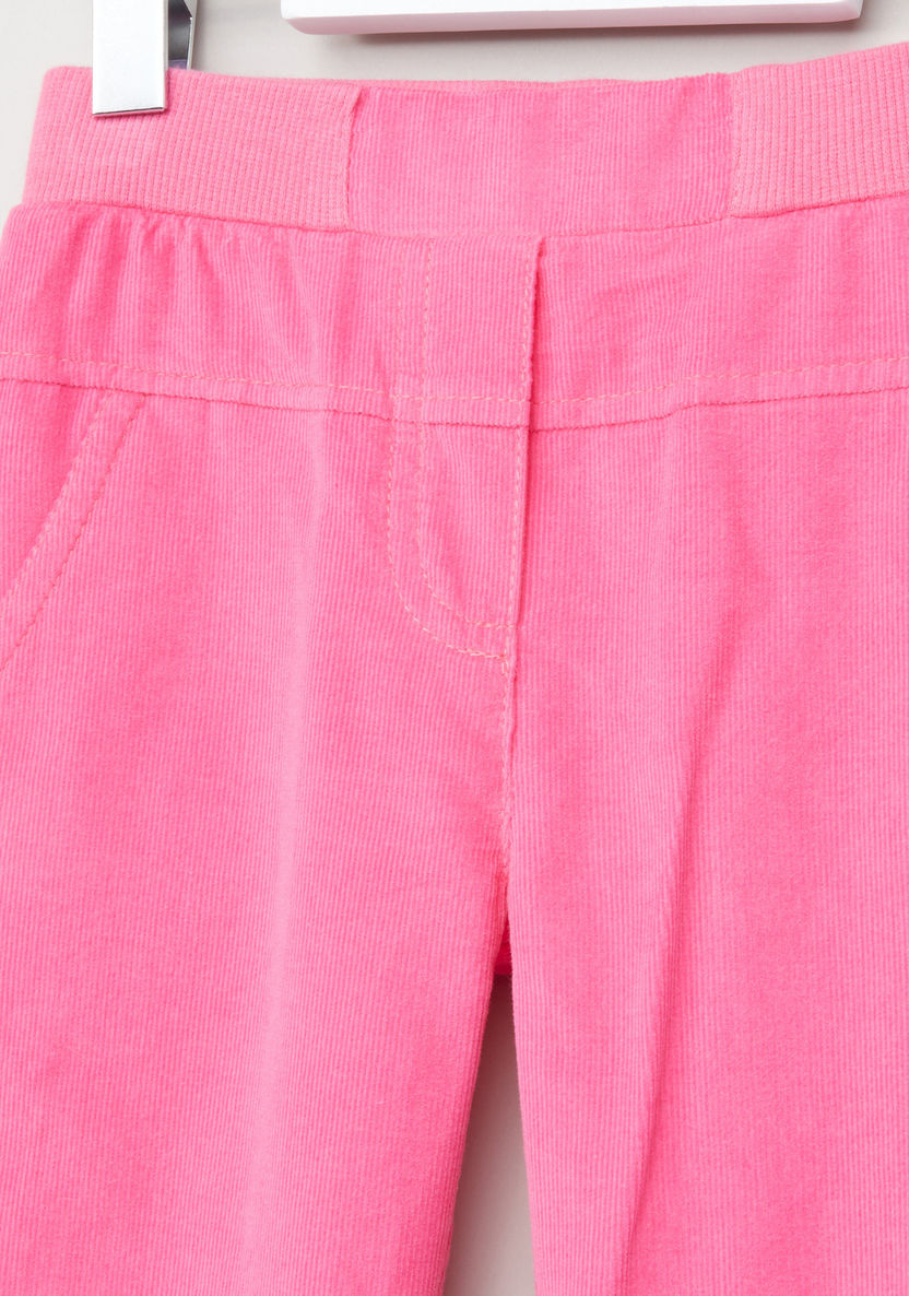 Juniors Ribbed Pants with Elasticised Waistband and Pocket Detail-Pants-image-1