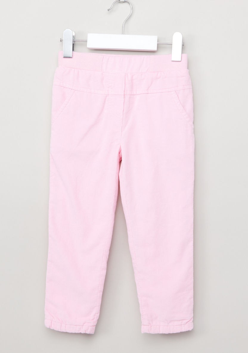 Juniors Ribbed Pants with Elasticised Waistband and Pocket Detail-Pants-image-0