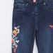 Juniors Embroidered Jeans with Pocket Detail and Button Closure-Jeans-thumbnail-1