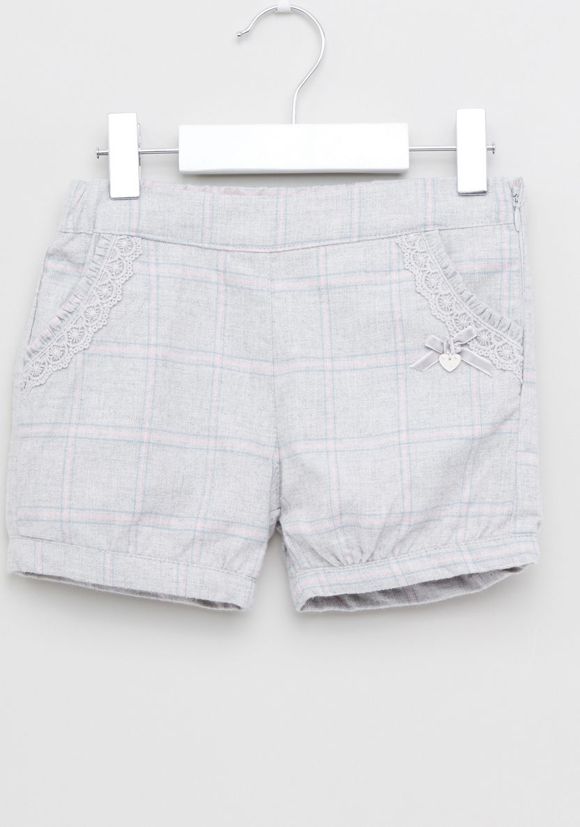 Eligo Chequered Shorts with Textured Tights-Shorts-image-3
