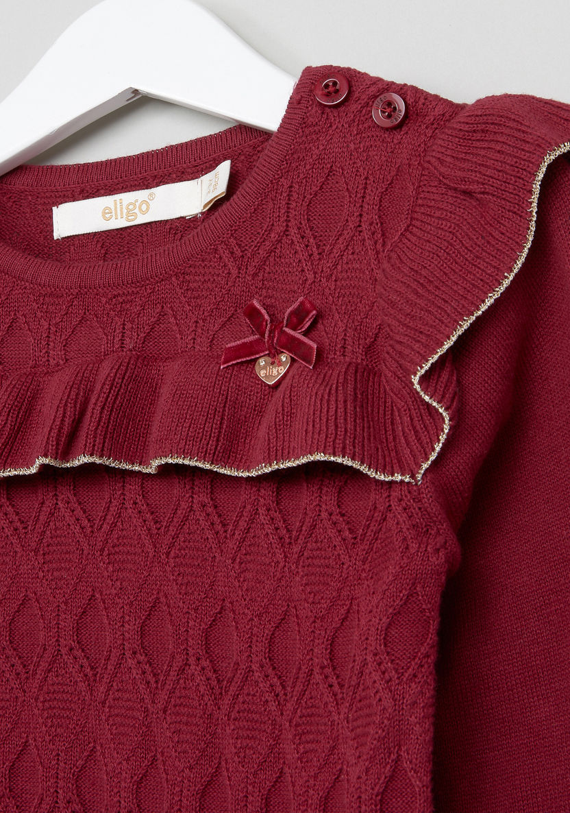 Eligo Frill Detail Long Sleeves Pullover-Sweaters and Cardigans-image-1