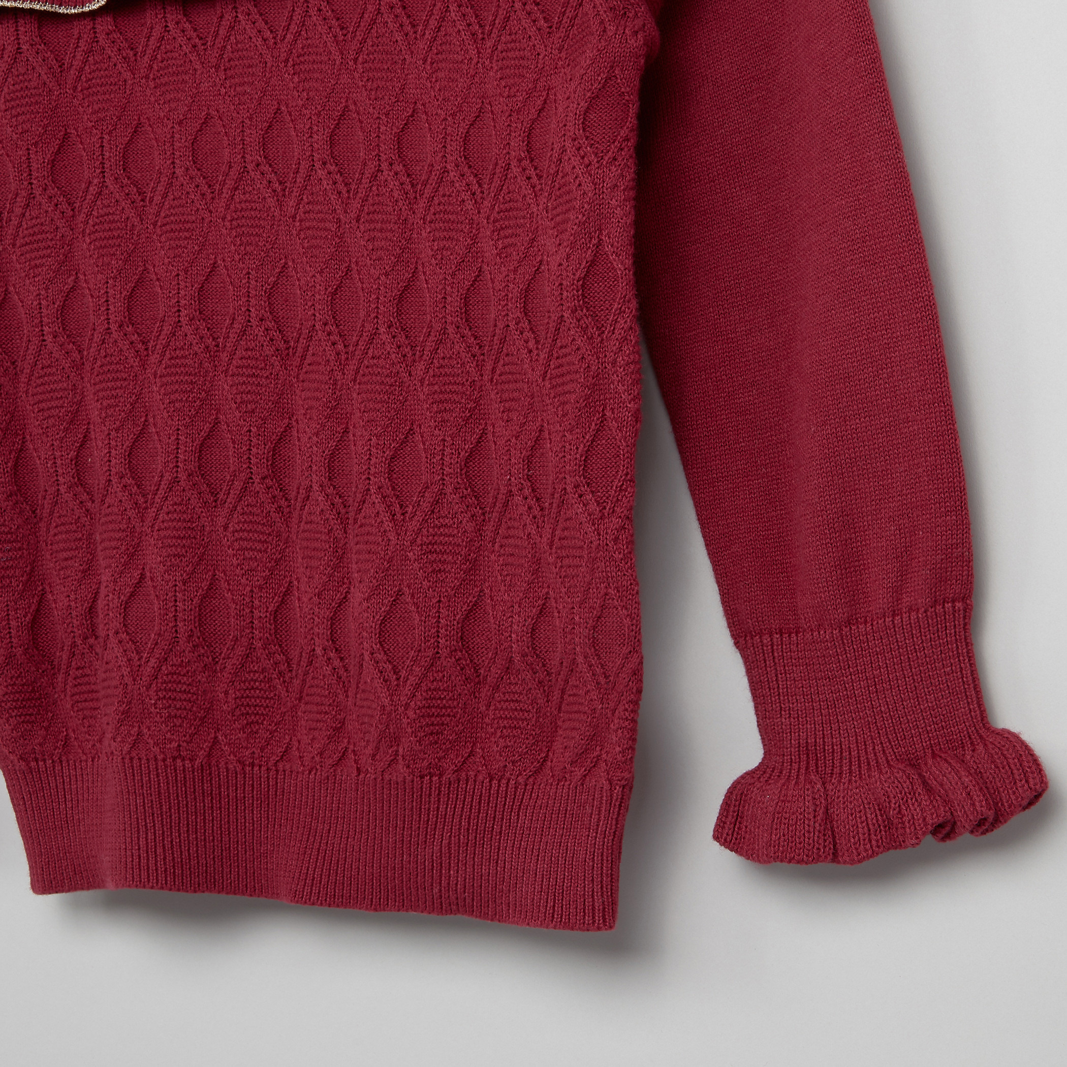 بلوفر بأكمام طويلة وتفاصيل كشكشة من إليجو.-baby-girls-clothing-jumpersandcardigans-image-4
