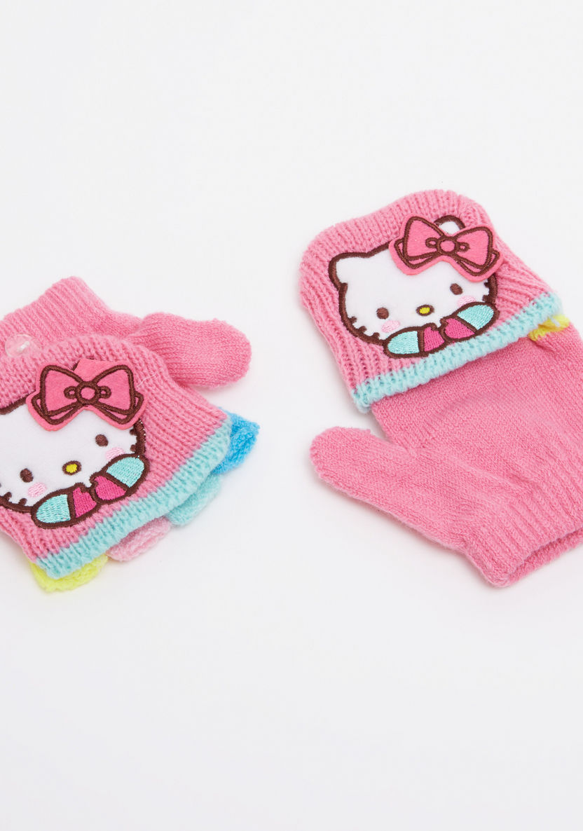 Hello Kitty Applique Detail Cap with Gloves-Caps-image-2