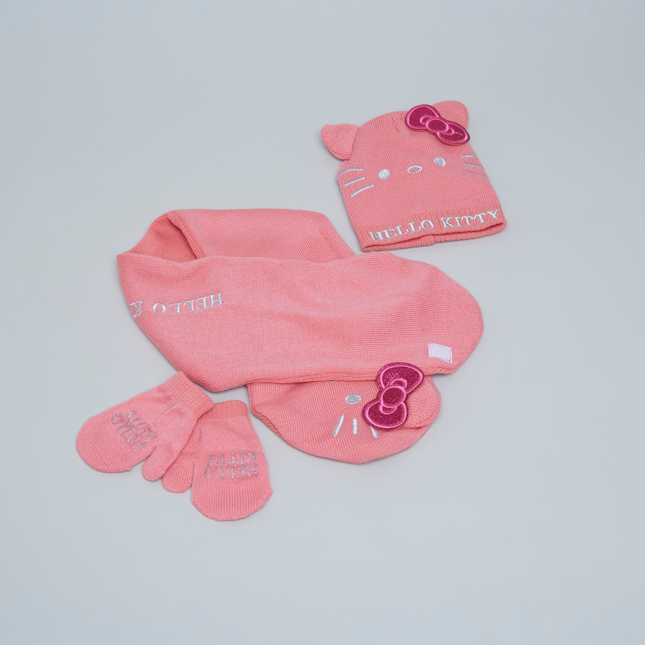 Hello Kitty Embroidered 3-Piece Accessory Set-girls-accessories-scarves-image-1