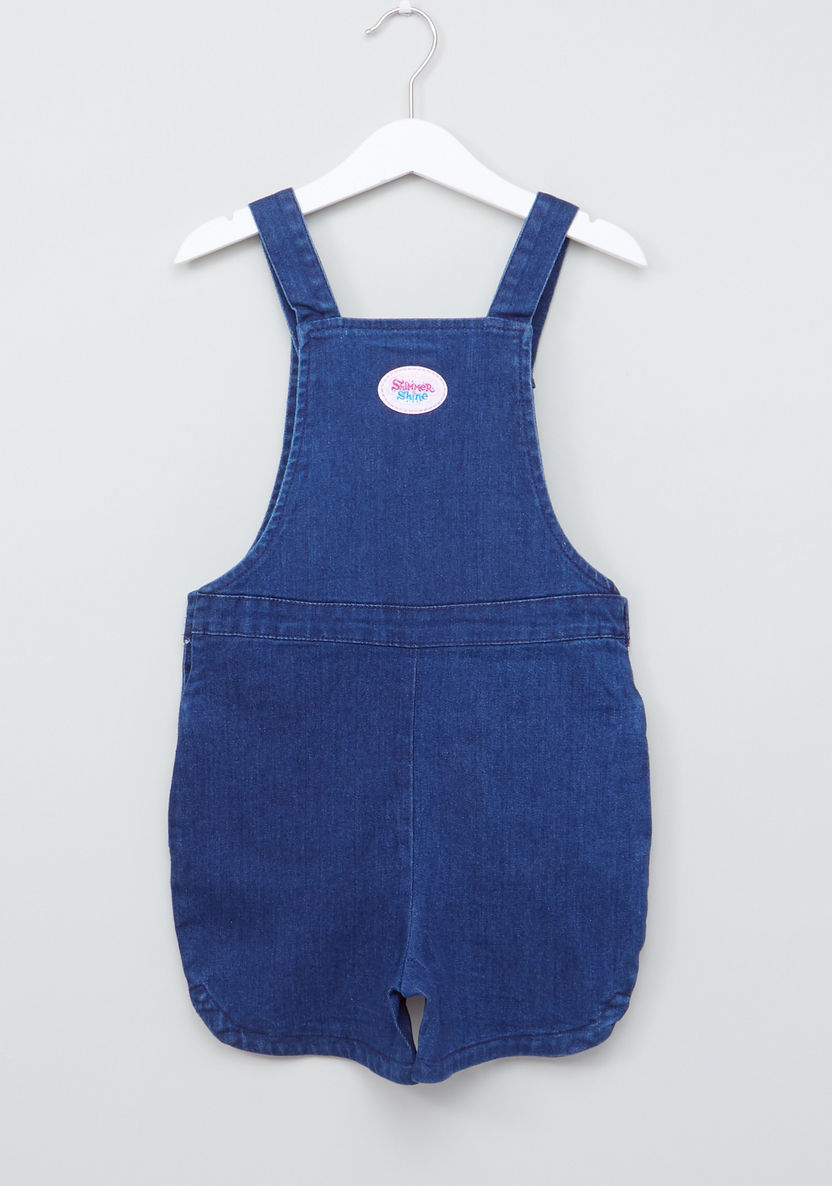 Shimmer and Shine Denim Dungarees with Button Closure-Rompers%2C Dungarees and Jumpsuits-image-2