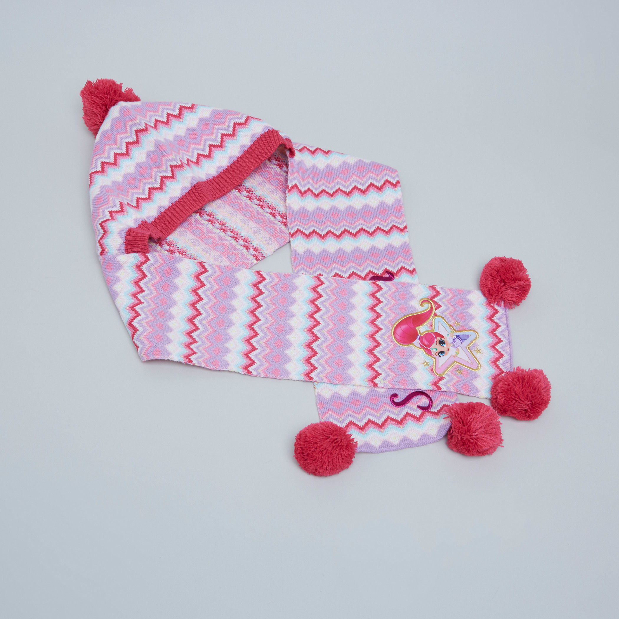 Shimmer and Shine Printed 2-in-1 Cap and Scarf-baby-girls-accessories-caps-image-1