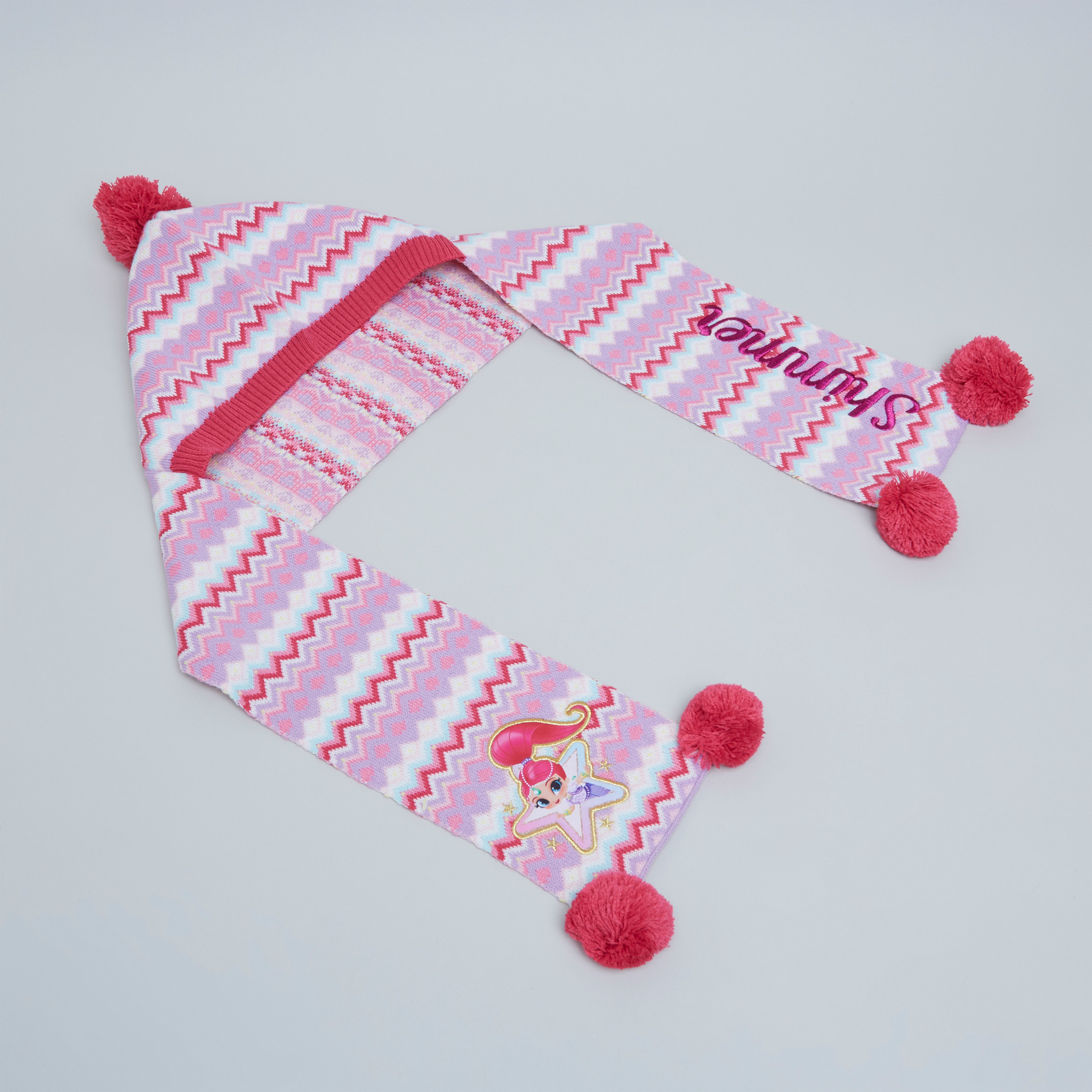 Shimmer and Shine Printed 2-in-1 Cap and Scarf-baby-girls-accessories-caps-image-2