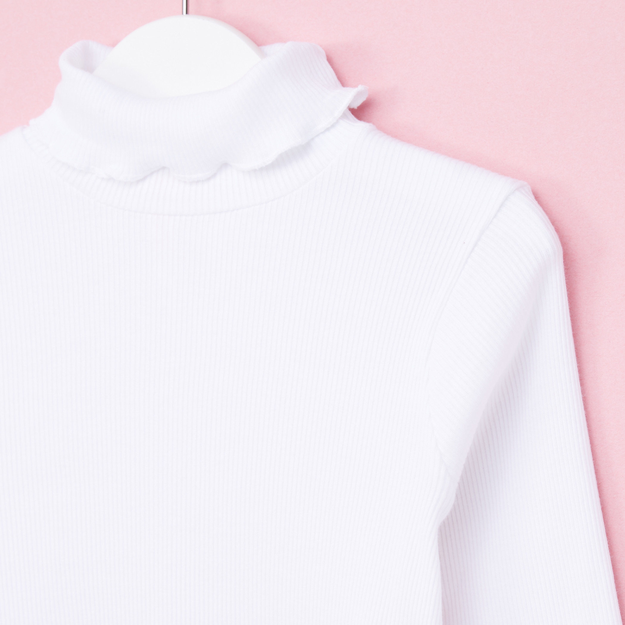 Juniors Ribbed Turtleneck Long Sleeves T-Shirt-girls-clothing-schoolwear-tshirts-image-2