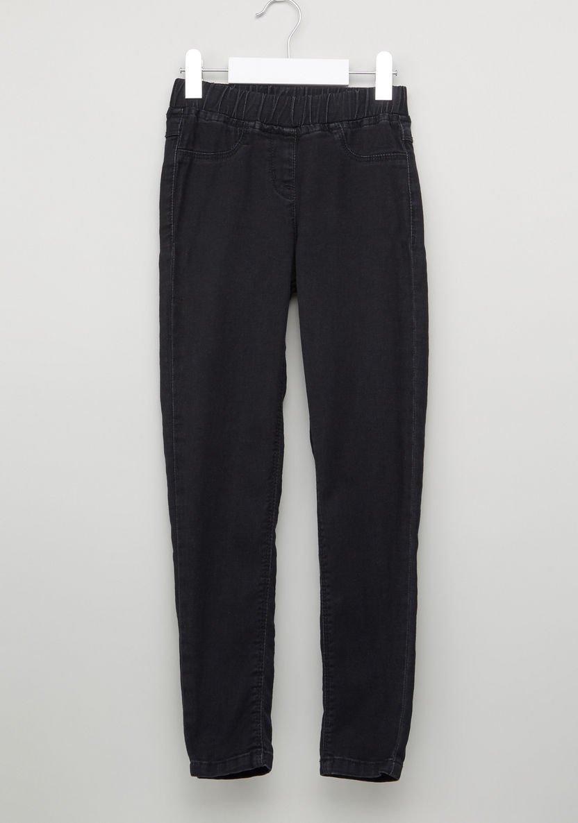 Juniors Full Length Jeggings with Elasticised Waistband-Jeans and Jeggings-image-0