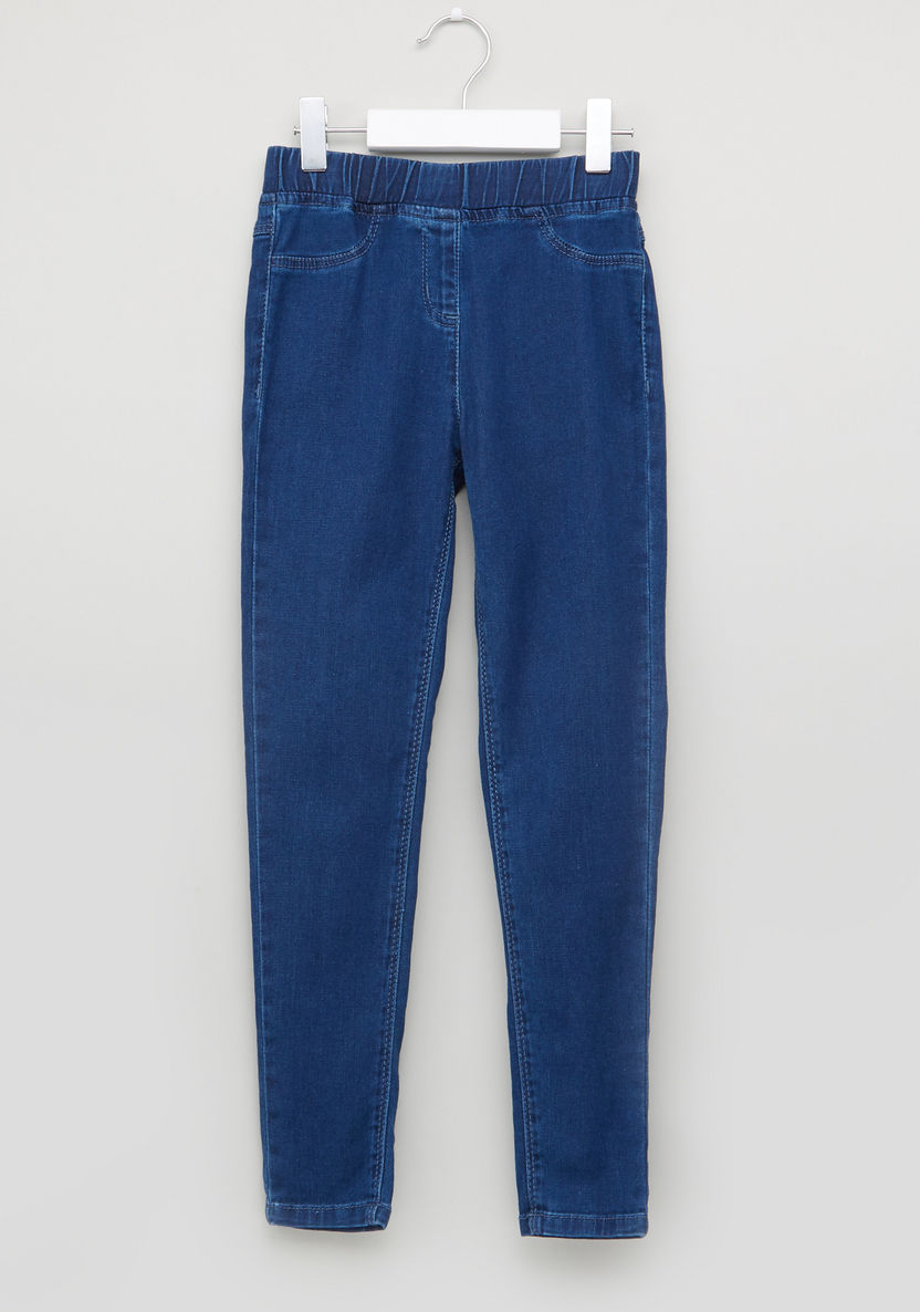 Juniors Full Length Jeggings with Elasticised Waistband-Jeans and Jeggings-image-0