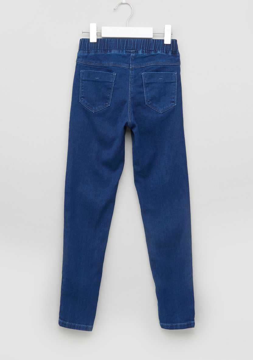 Juniors Full Length Jeggings with Elasticised Waistband-Jeans and Jeggings-image-2