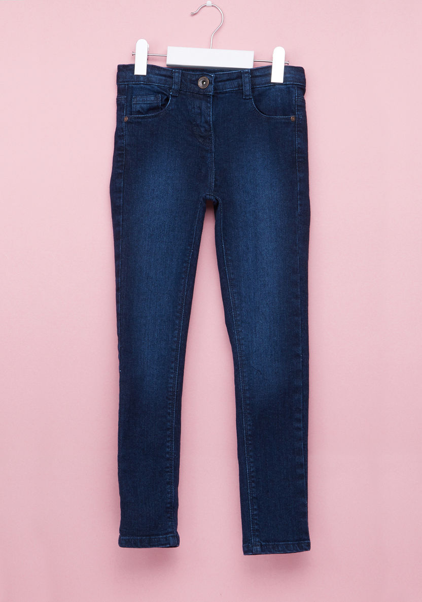 Juniors Full Length Jeans with Pocket Detail and Button Closure-Jeans and Jeggings-image-0