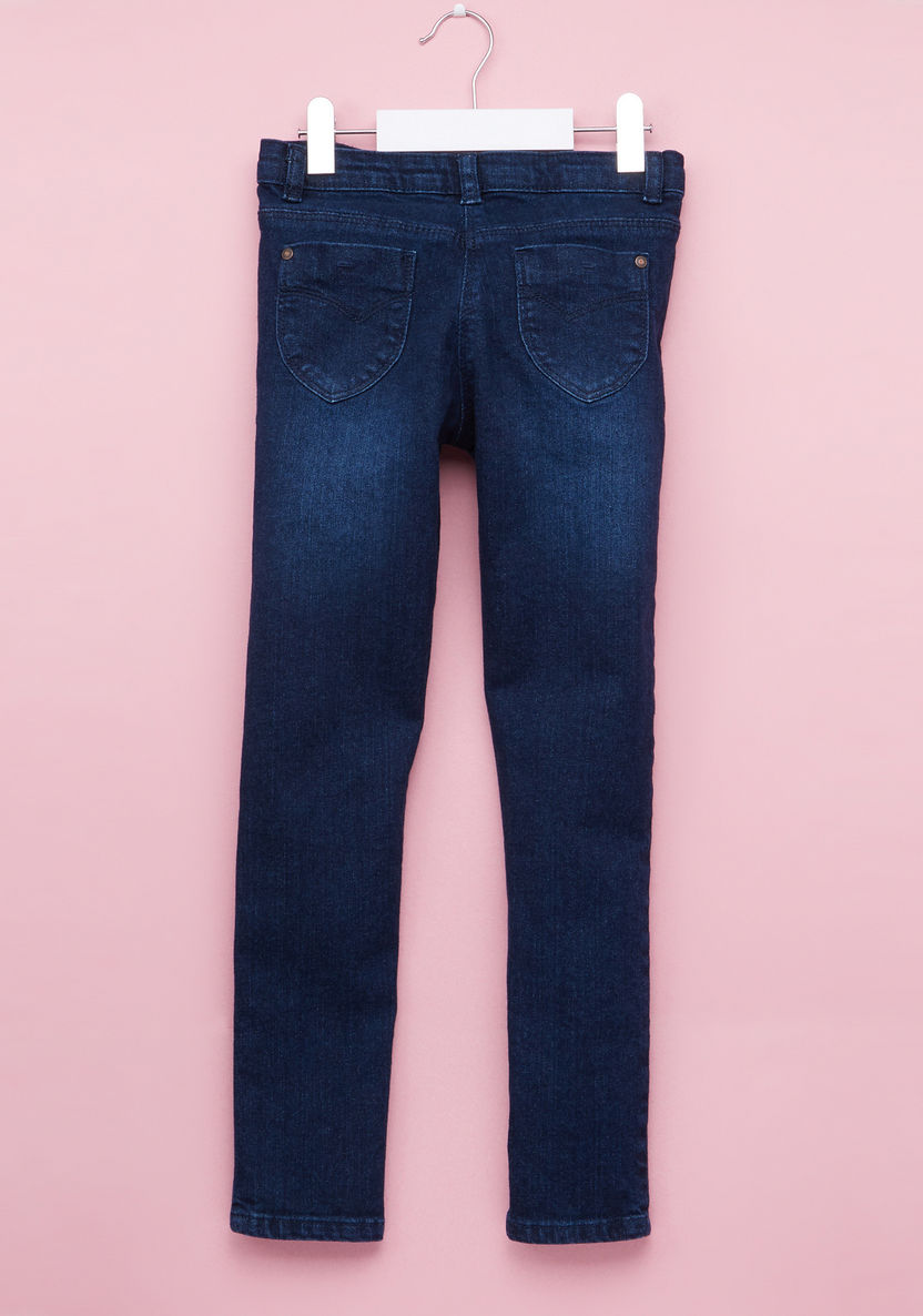 Juniors Full Length Jeans with Pocket Detail and Button Closure-Jeans and Jeggings-image-2