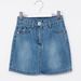 Juniors Denim Skirt with Pocket Detail and Button Closure-Skirts-thumbnail-0