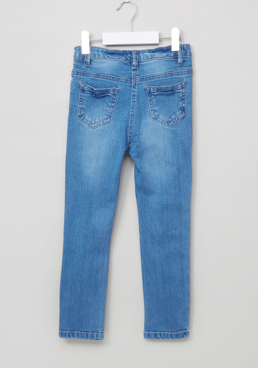 Juniors Distressed Jeans with Pocket Detail and Button Closure-Jeans and Jeggings-image-2