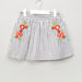 Juniors Black and White Cord Skirt with Embroidery-Skirts-thumbnail-0