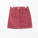 Juniors Textured Skirt with Pocket Detail and Button Closure-Skirts-thumbnail-0