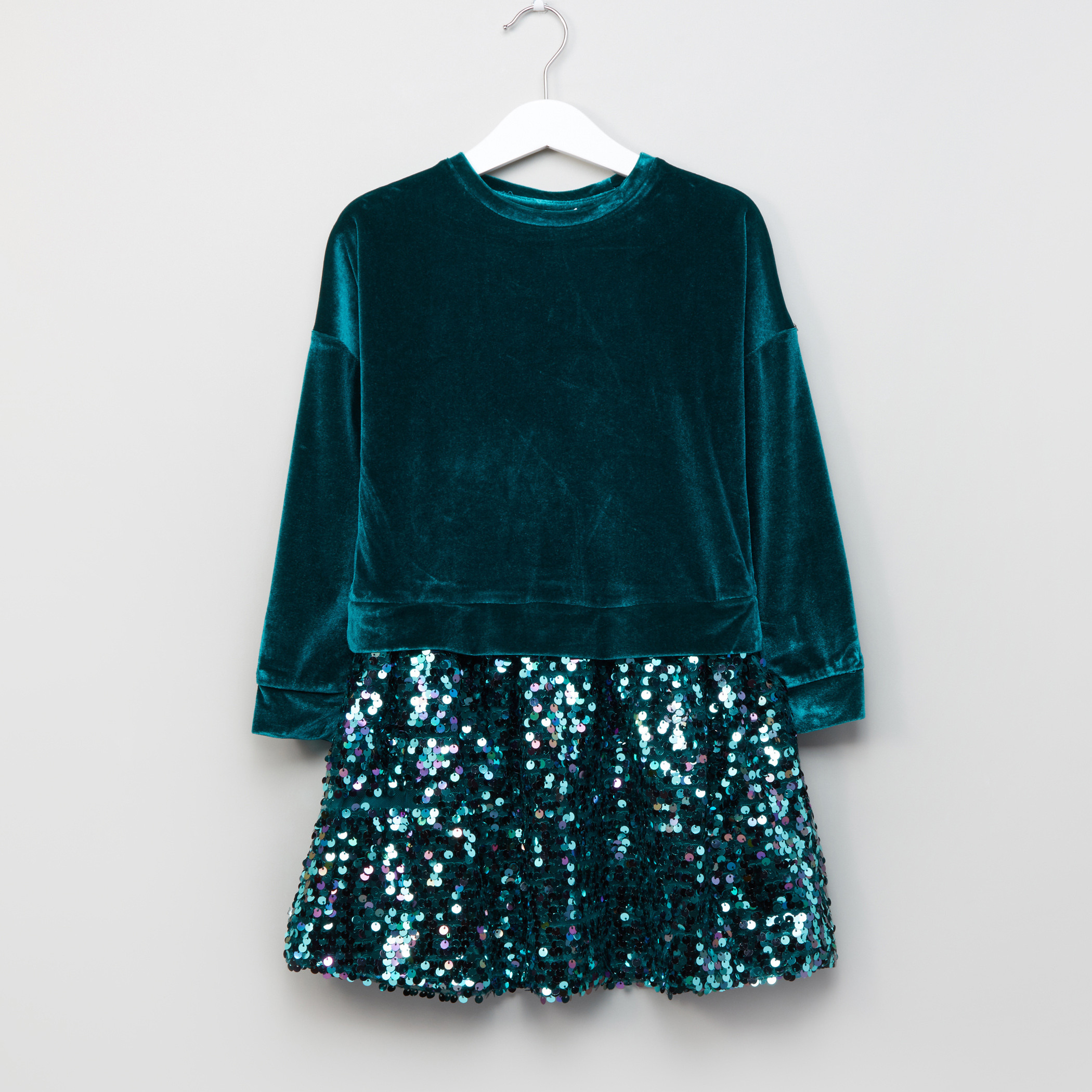 فستان بتفاصيل ترتر من جونيورز.-girls-clothing-dressesandjumpsuits-image-1