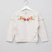 Juniors Oatmeal Neck Frill Sweat Top with Embroidery-Sweaters and Cardigans-thumbnail-0