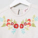 Juniors Oatmeal Neck Frill Sweat Top with Embroidery-Sweaters and Cardigans-thumbnail-1