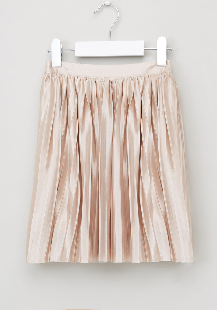 Juniors Pleated Skirt with Elasticised Waistband-Skirts-image-0