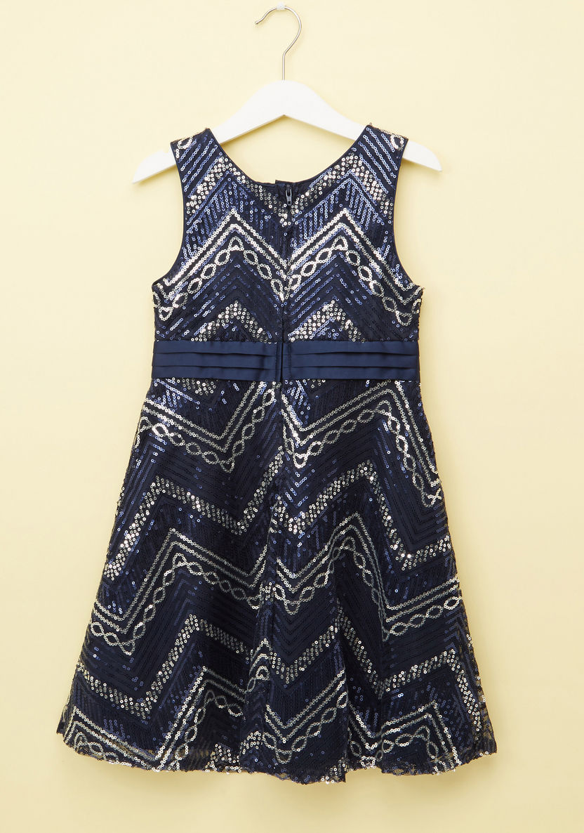 Juniors Embellished Boat Neck Dress-Dresses%2C Gowns and Frocks-image-2