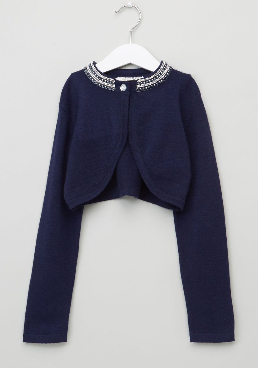 Juniors Embellished Long Sleeves Bolero Jacket-Sweaters and Cardigans-image-0
