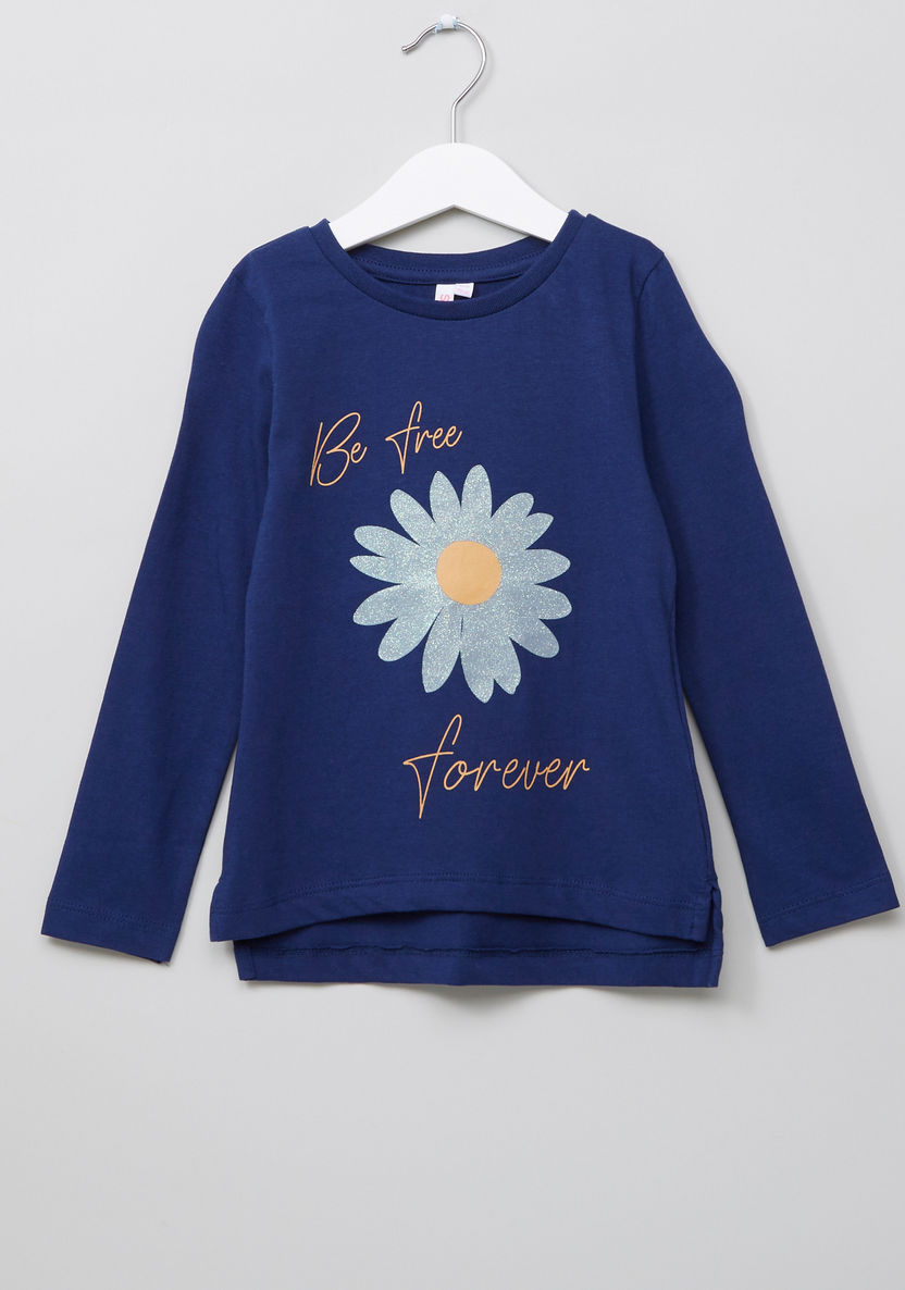 Juniors Be Free Flower Printed Top-Sweaters and Cardigans-image-0