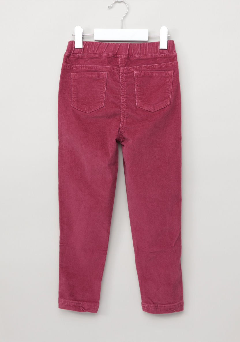 Juniors Textured Jeggings with Elasticised Waistband-Jeans and Jeggings-image-2