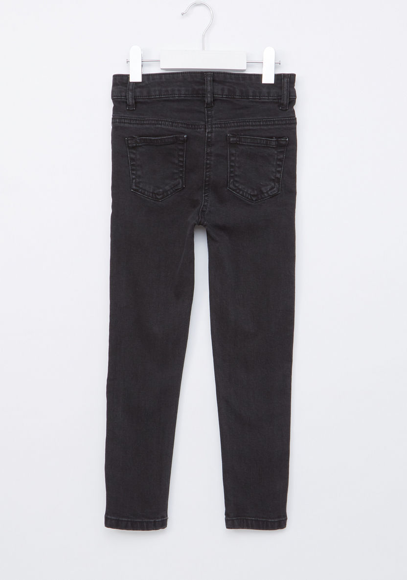 Juniors Full Length Pocket Detail Jeans with Glitter Side Tape-Jeans and Jeggings-image-2