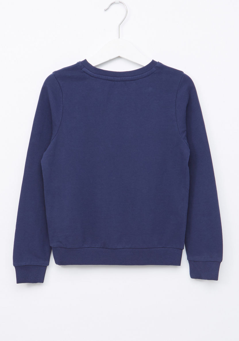 Juniors Sequin Detail Round Neck Sweatshirt-Sweaters and Cardigans-image-2