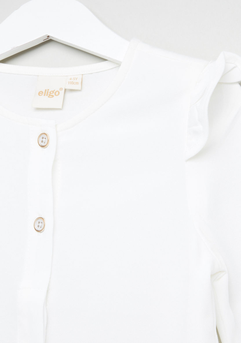 Eligo A-Line Ruffle Detail Top-Blouses-image-1