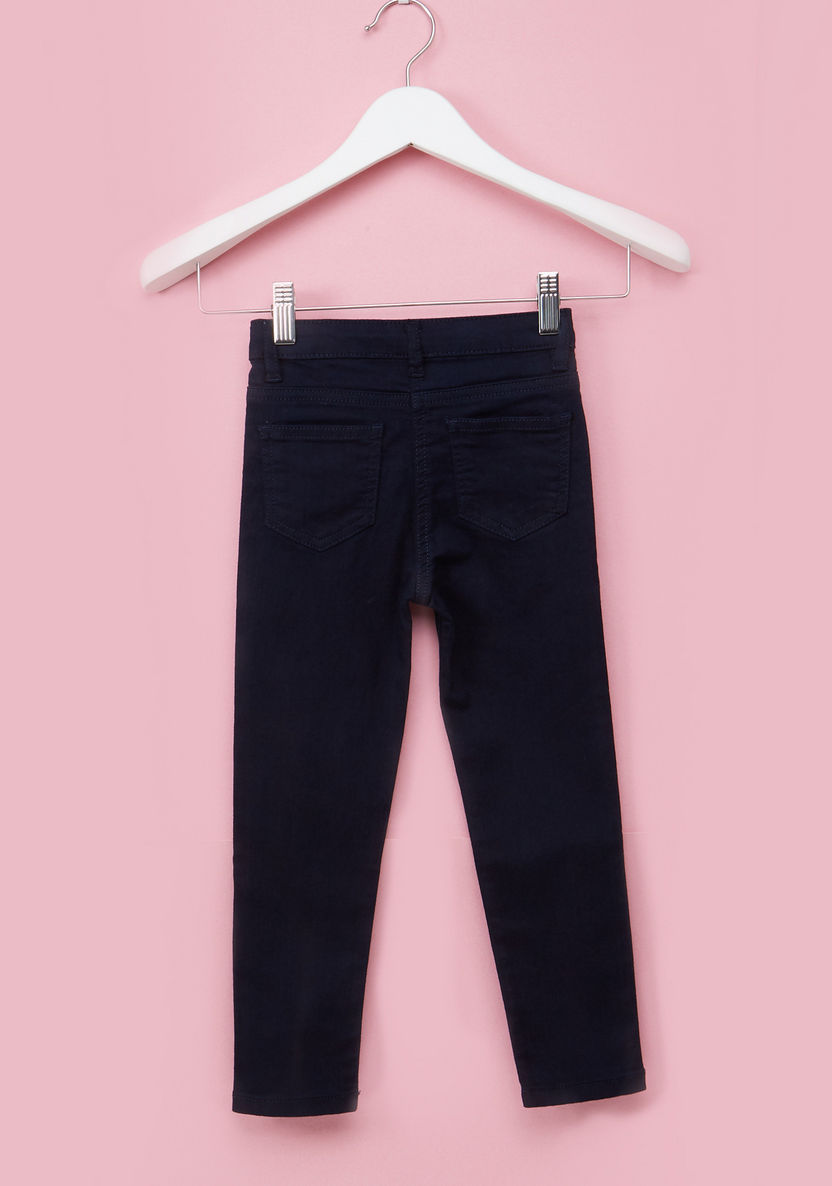 Full Length Jeans with Button Closure and Pocket Detail-Jeans and Jeggings-image-2