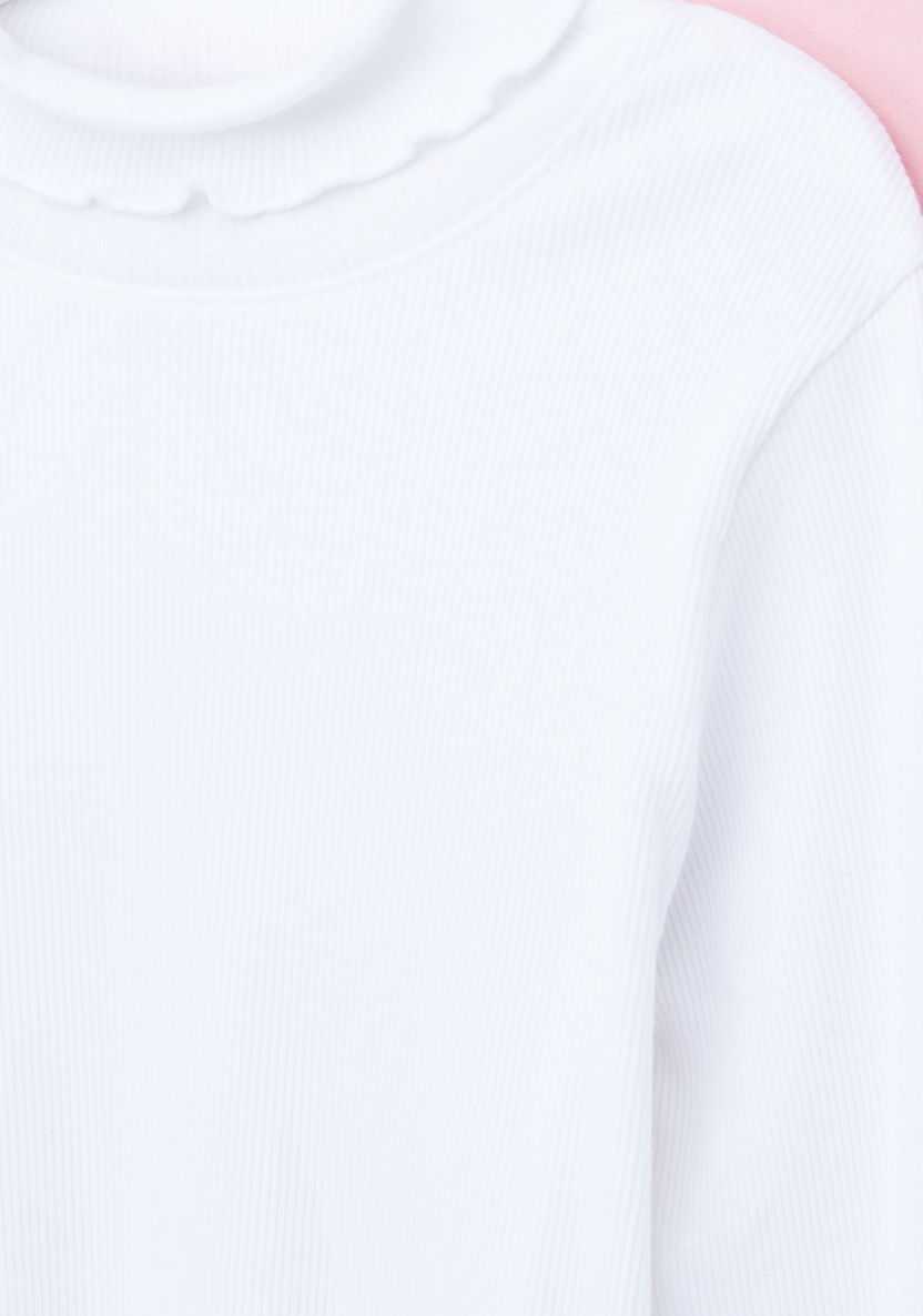 Posh Ribbed Turtleneck Long Sleeves T-shirt-T Shirts-image-1