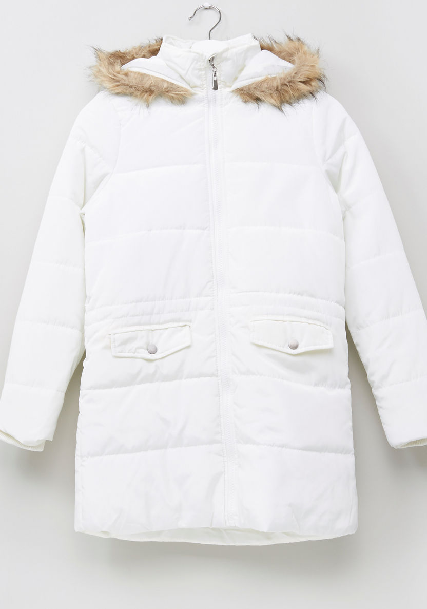 Posh Padded Long Sleeves Longline Jacket-Coats and Jackets-image-0