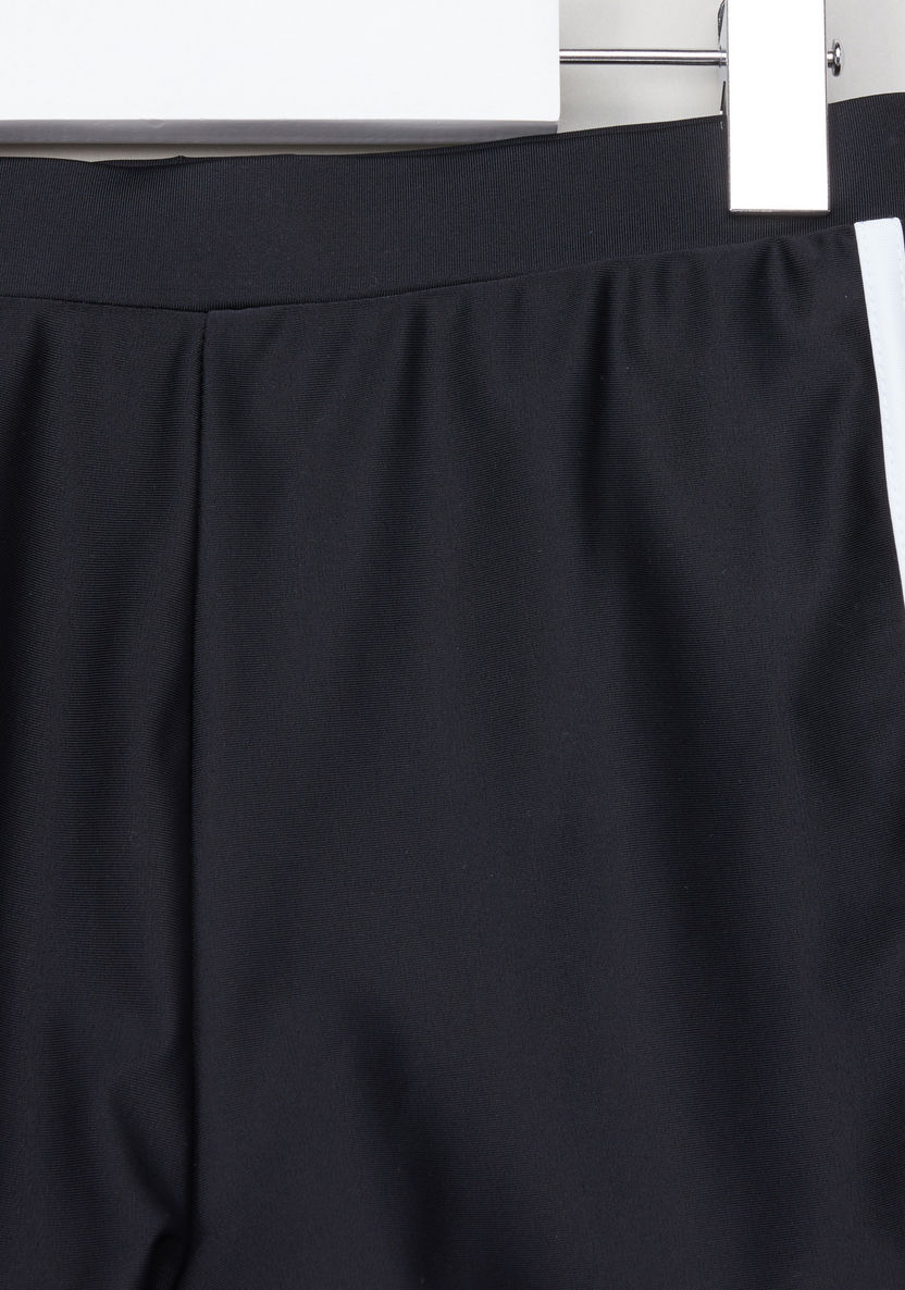 Posh Round Neck Swimming T-shirt with Tape Detail Shorts-Swimwear-image-6