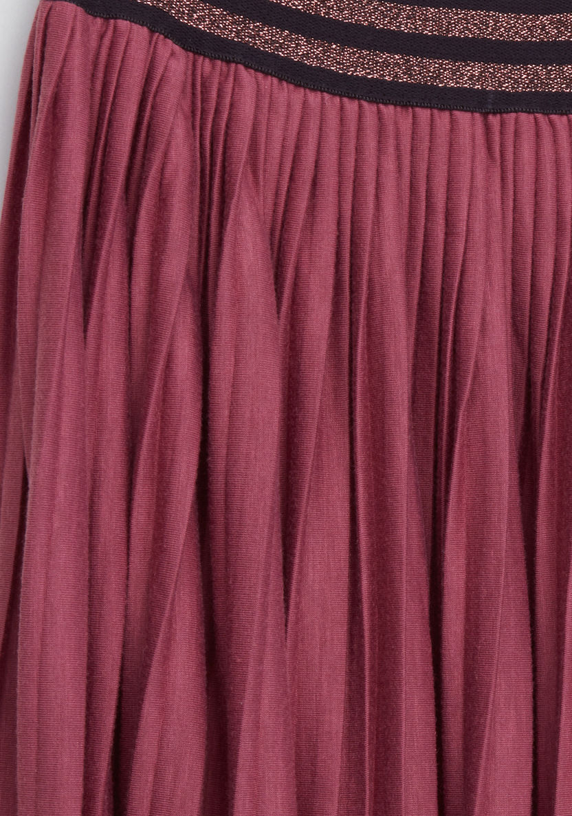 Posh Pleated Skirt with Elasticised Waistband-Skirts-image-1