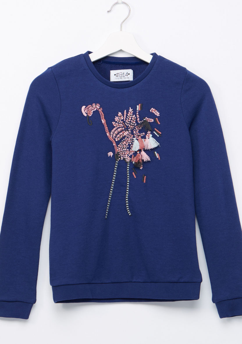 Posh Bird Embroidered Sweat Top-Sweaters and Cardigans-image-0
